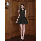 Structured Embellished Neck A - Line Mini Dress - EveningVerse - 14