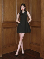 Structured Embellished Neck A - Line Mini Dress - EveningVerse - 2